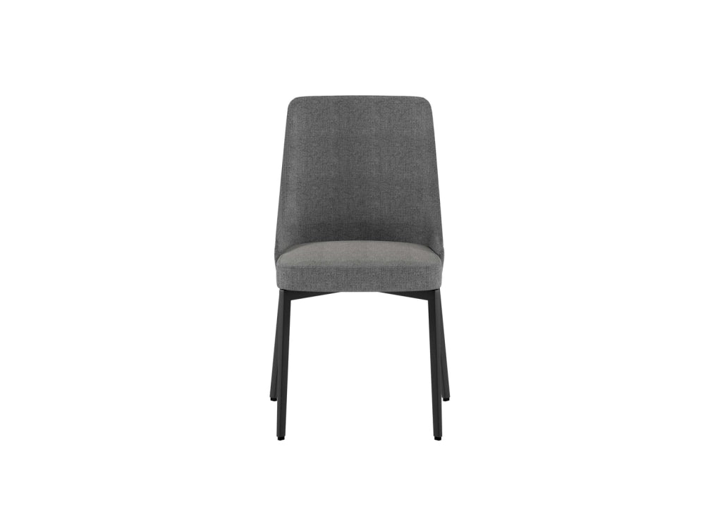 Sedia Ambra con seduta e schienale in tessuto easy-clean grigio scuro - Struttura e gambe in metallo resistente per arredo