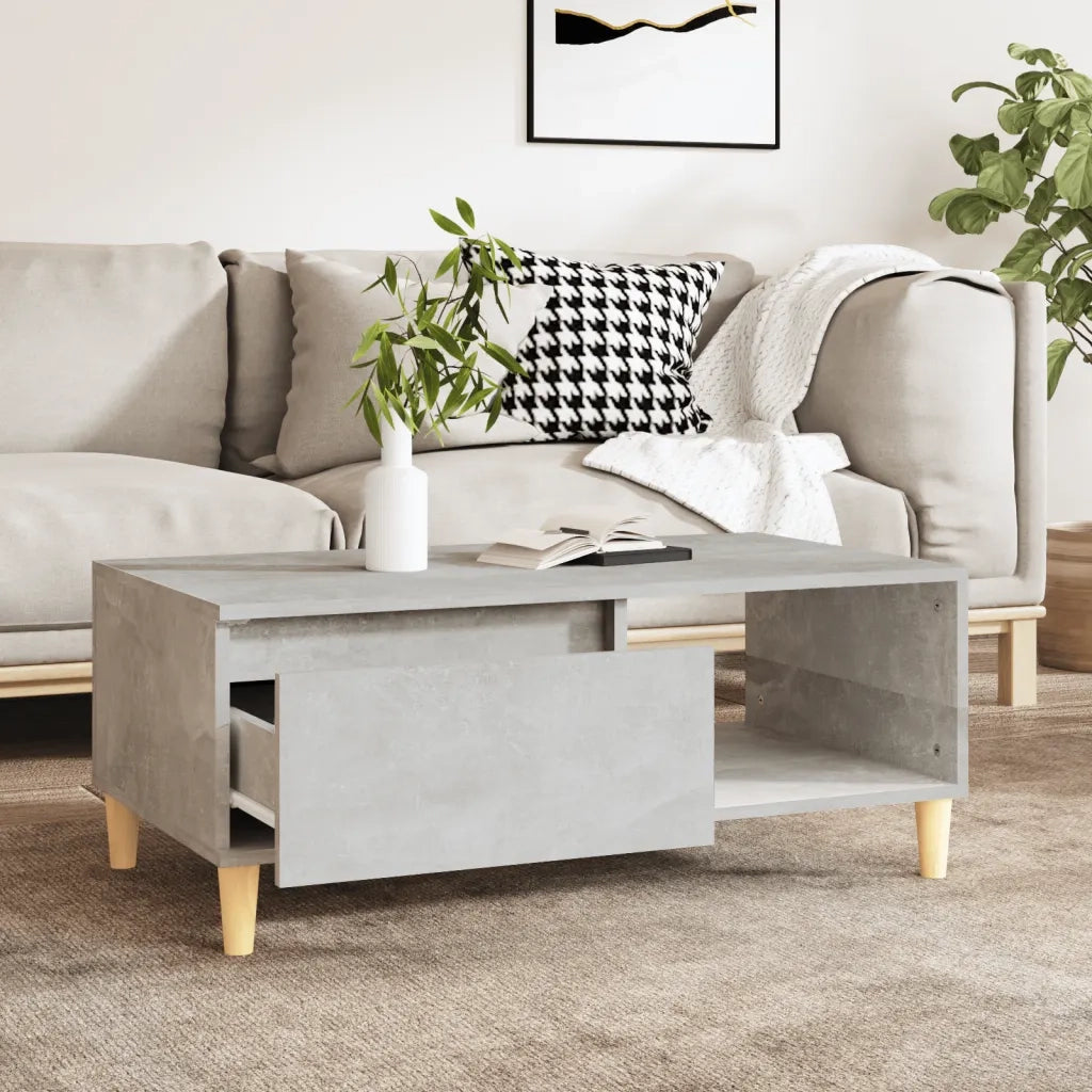 Tavolino salotto | Tavolino da caff¨¨ | Tavolino da Soggiorno Grigio Cemento 90x50x36,5 cm Legno Multistrato