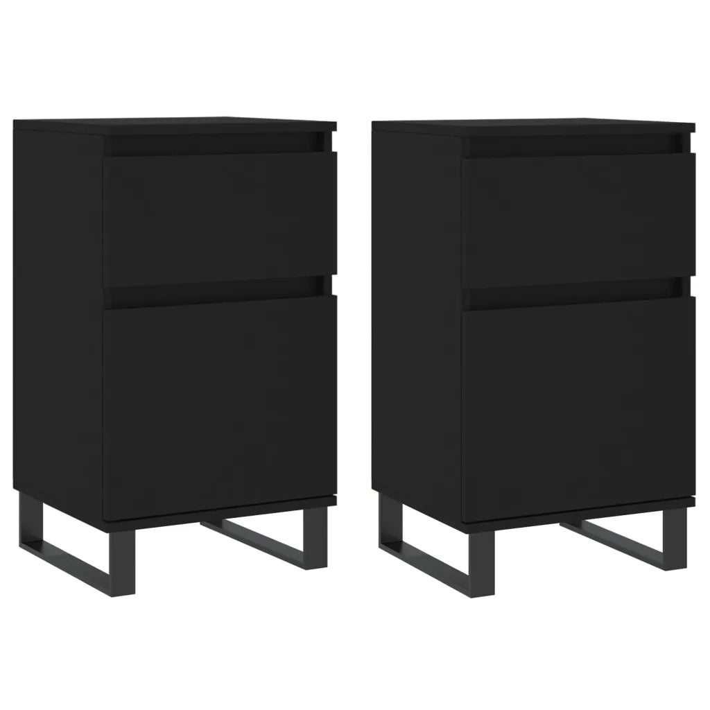 Credenze 2 pz Nere 40x35x70 cm in Legno Multistrato 831167