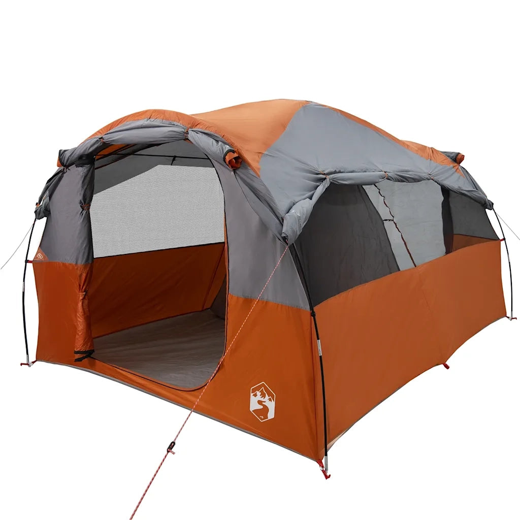 Tenda Familiare a Tunnel 6Persone Grigia Arancione Resistente all'acqua 4009574
