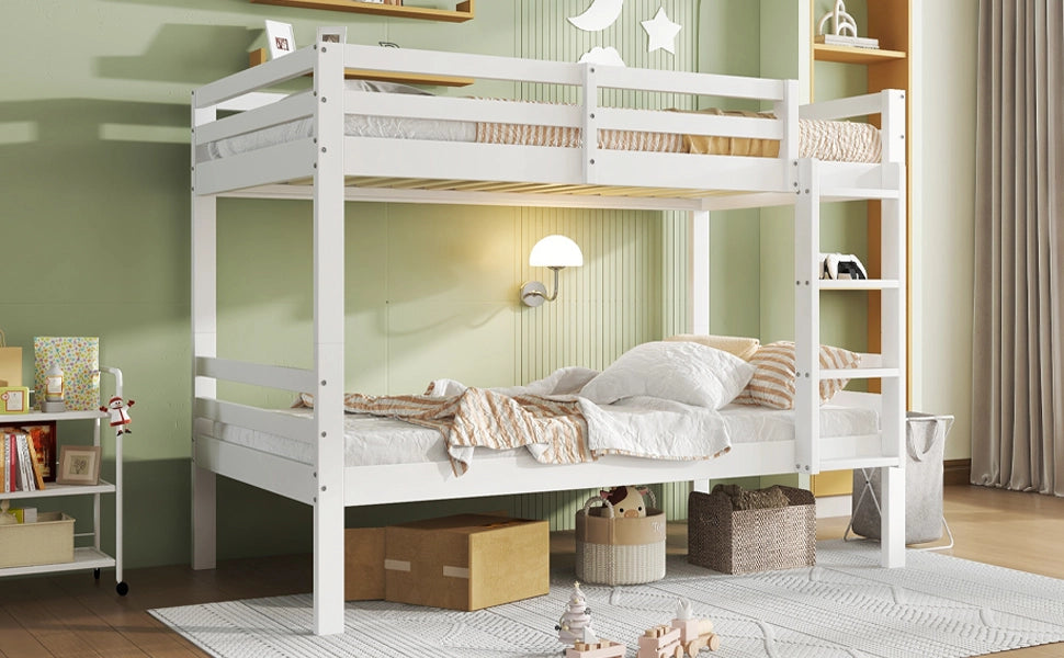 letto a castello in legno bianco 90x200 cm