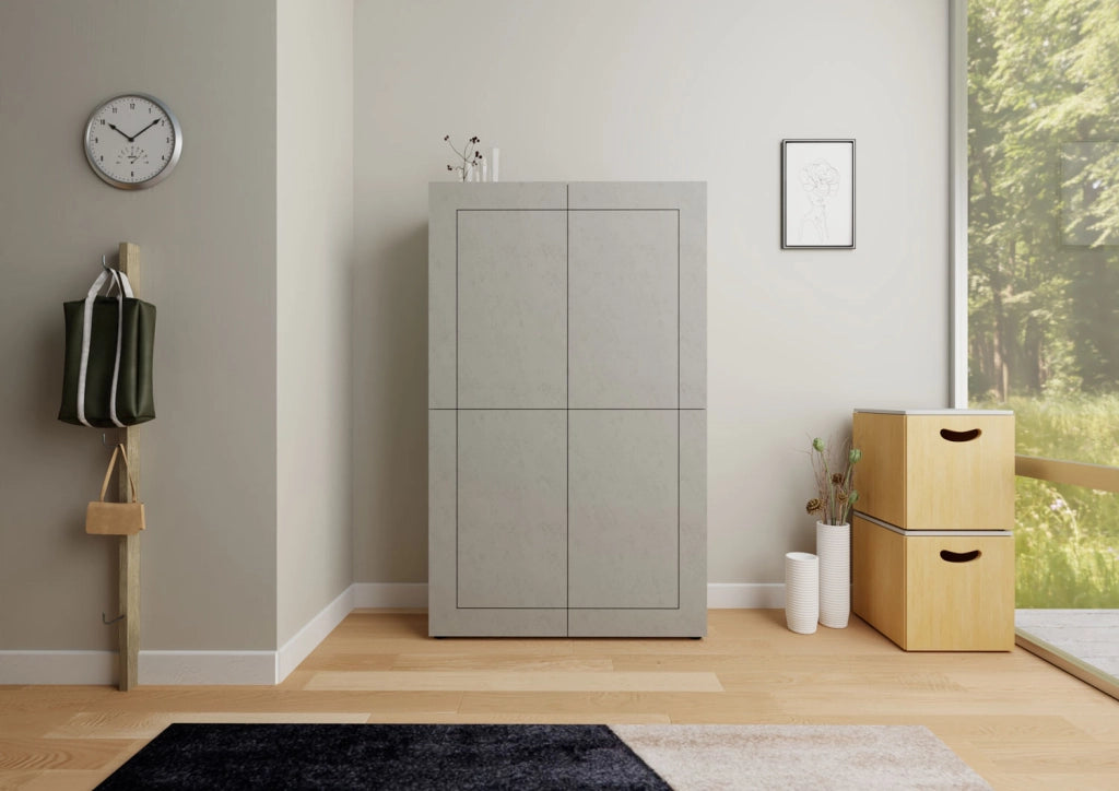 Credenza alta 4 ante 100x35x165 cm Elios cashmere