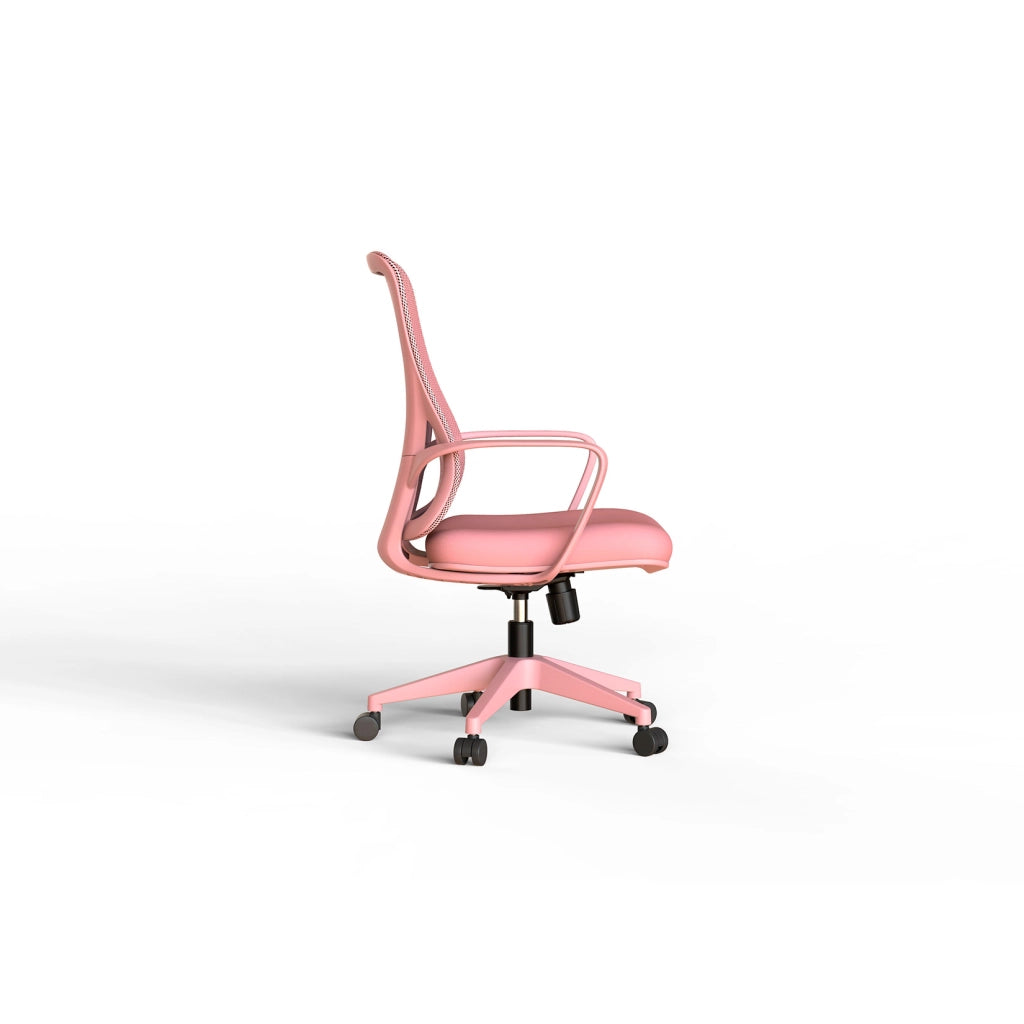 Sedia studio Hispanohogar altezza regolabile in tessuto rosa