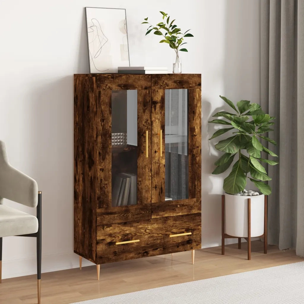 Credenza | Madia | Buffet da pranzo | Armadio da pranzo Rovere Fumo 69,5x31x115 cm in Legno Multistrato