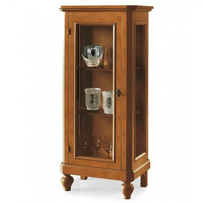 Vetrinetta in legno verniciato color noce l.60 p.40 h.130 (515) - Mobili 2G