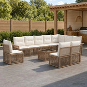 Set Divano da Giardino 11 pcs Beige polyrattan 3434862