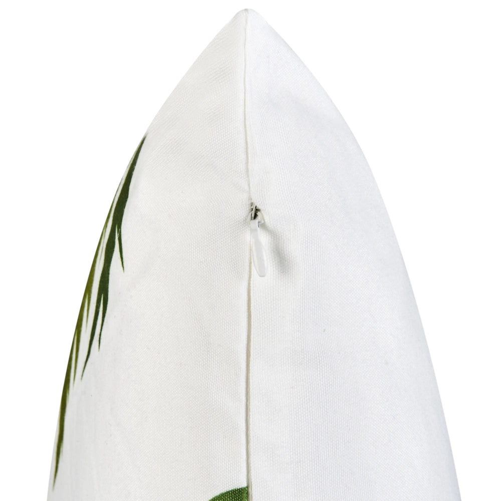 Set di 2 cuscini decorativi per esterni con motivo di palme in tessuto verde rivestimento rimovibile