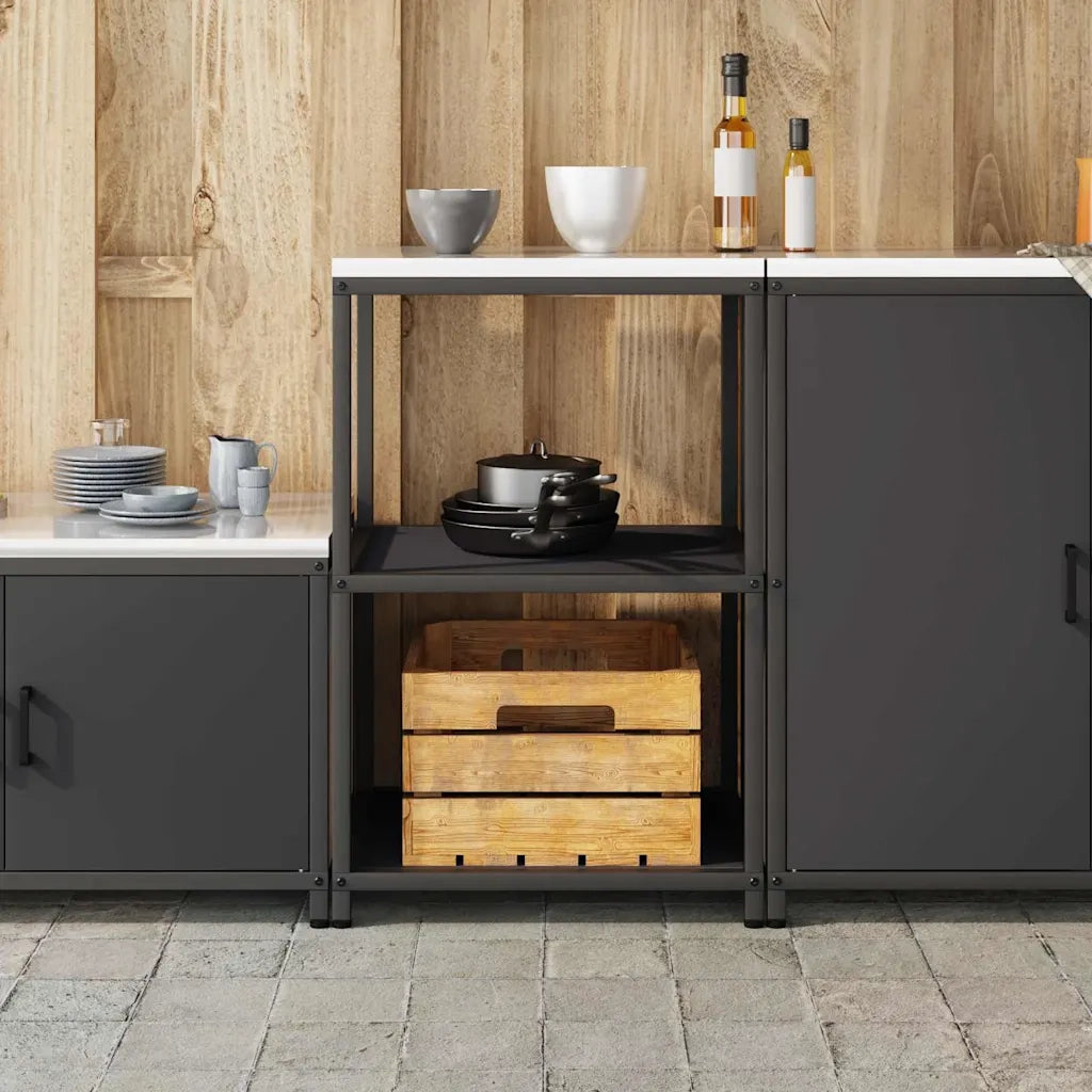 Stoccaggio in cucina Nero 60 x 50 x 92 cm Acciaio