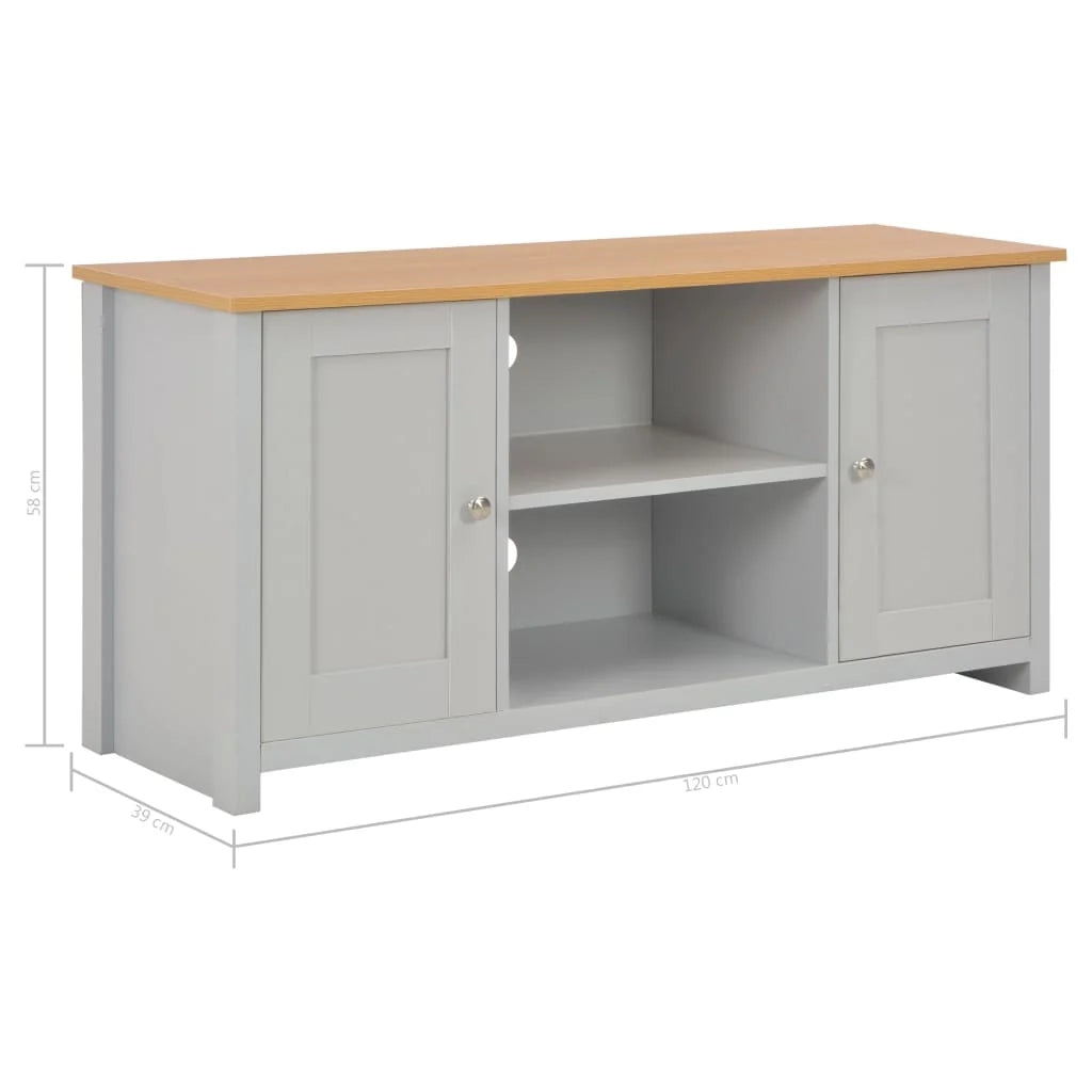 Mobile TV multimediale scaffale TV credenza mobile TV sala da pranzo soggiorno camera da letto 120 x 39 x 58 cm grigio 02_0025867