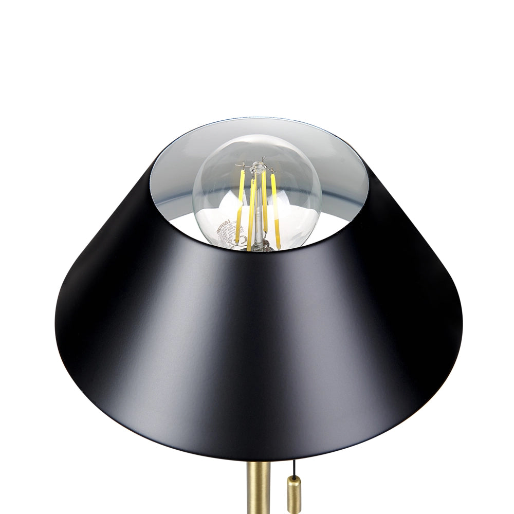 Lampada da tavolo in metallo nero e dorato 37 cm con paralume conico soggiorno camera da letto ufficio
