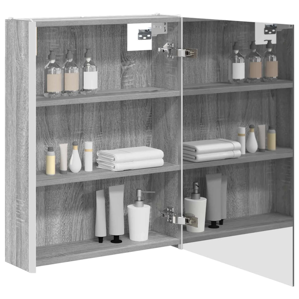 Mobiletto per specchio da Bagno | Armadio da bagno Grigio Sonoma