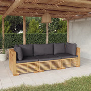Set Divani da Giardino 3 pz con Cuscini Legno Massello di Teakcod mxl 97565