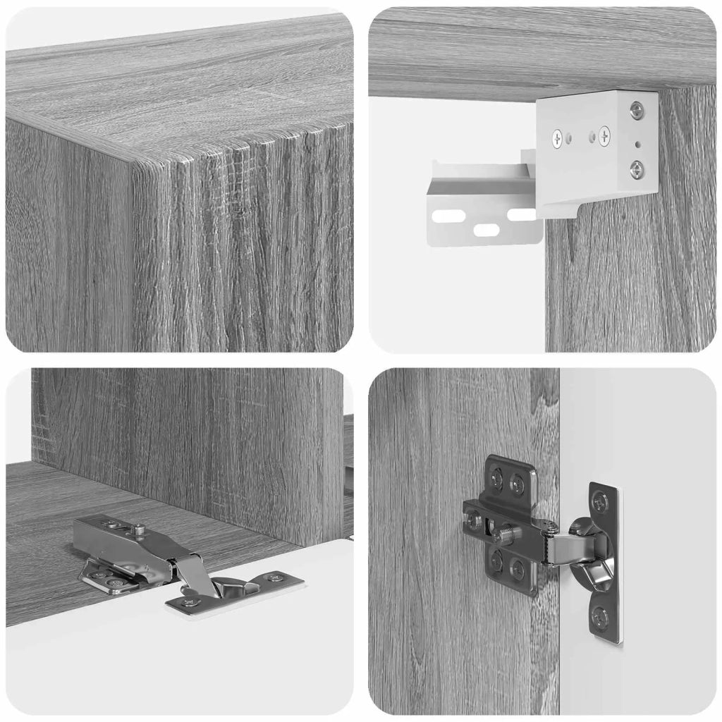 Set di Mobiletto da TV a Parete 4 pcs Grigio Sonoma