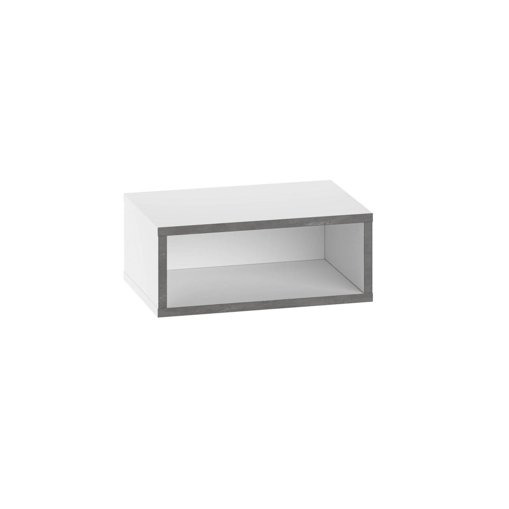 Comodino in legno "Brik" con illuminazione LED - 45 x 30 x 18 cm - Bianco