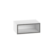 Comodino in legno "Brik" con illuminazione LED - 45 x 30 x 18 cm - Bianco