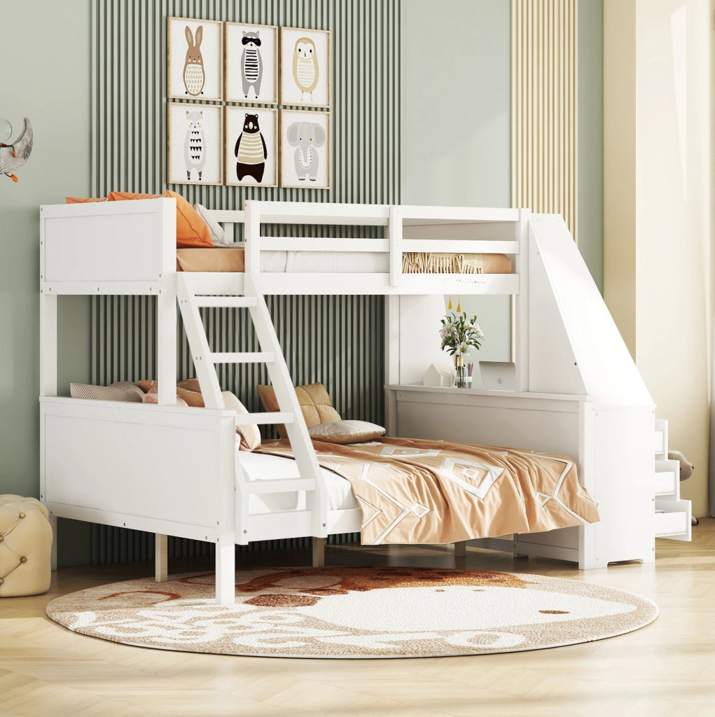 Letto a castello per bambini 90x200/140x200 cm con scrivania