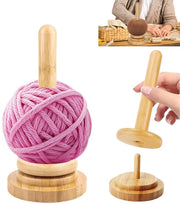 Raccoglitore per filo unico in legno, rotella per filo, dispenser per filo, adatto per la conservazione del filo, per fai da te, per appassionati di nail art 15,5 x 6,5 cm (colore legno)