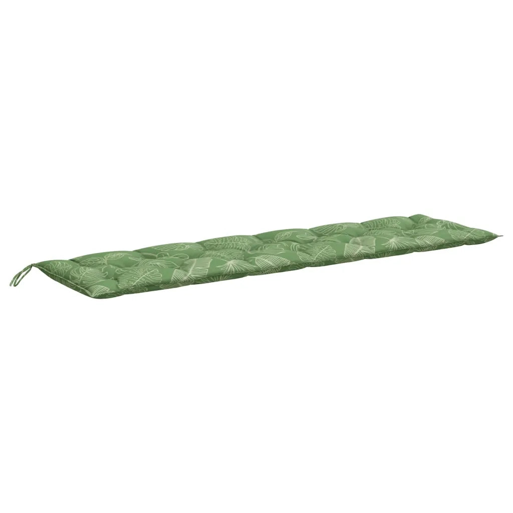Cuscino Panca da Giardino-Cuscini per panchina da esterno Motivo a Foglie 200x50x7 cm Tessuto