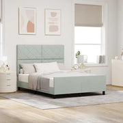 Letto a molle con testiera Grigio chiaro 140 x 200 cm Velluto