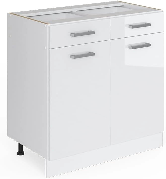 Frontale cucina R-Line, Bianco lucido, 79.2 x 70.8 cm frontale del mobile per mobile base con cassetti
