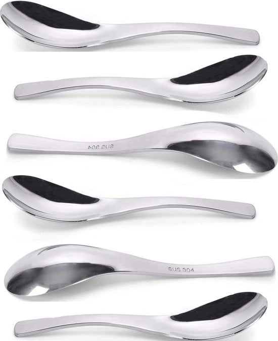 Set di 6 spiedini per insalata in acciaio inossidabile 18/8, adatti a insalate, curry, dessert cremosi e piatti caldi, 17 cm
