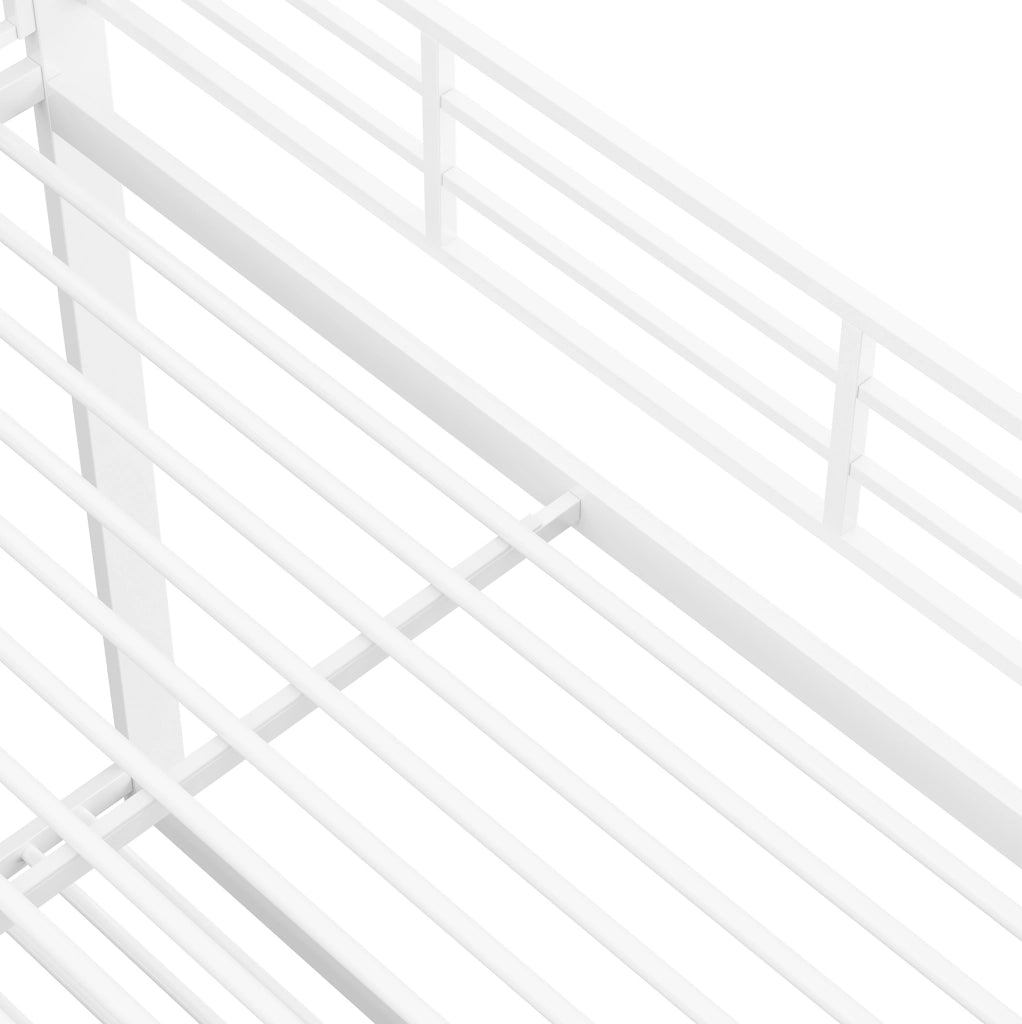 Letto a castello bianco 140 x 200 cm con scala a gradini