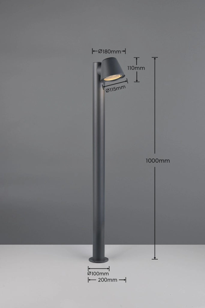Lampione da giardino BENI Trio nero 100 cm 1xGU10 IP44