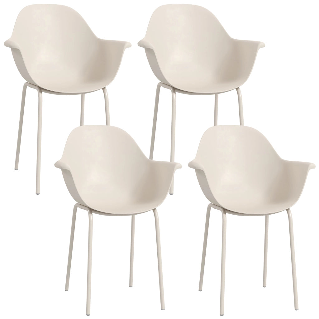 SEDIA da esterno Set da 4 pezzi 59x55x84 cm Acciaio Grigio