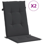 Cuscini per Sedie da Giardino 2 pz Neri 120x50x3 cm cod mxl 52069