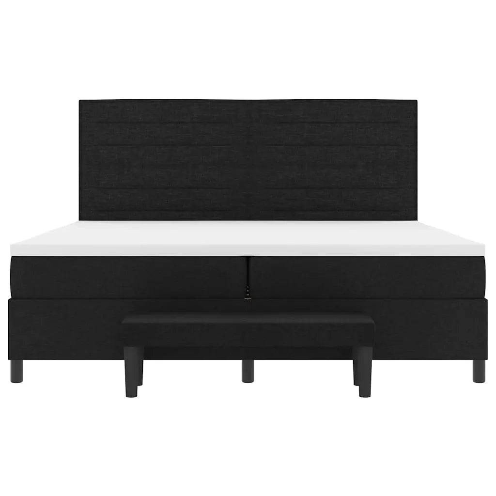 Letto a molle con materasso Nero 200 x 200 cm Tessuto 3344018