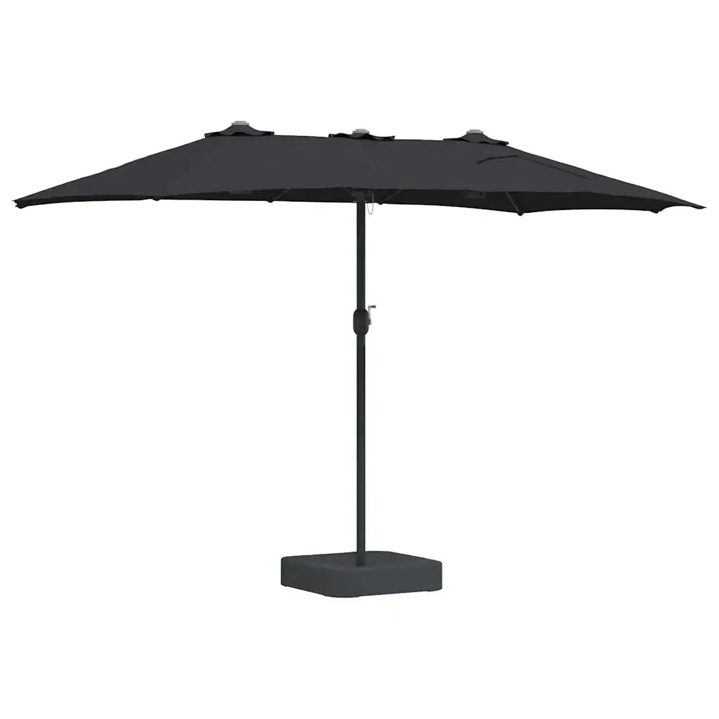 Ombrello da giardino Nero 385 x 209 x 244 cm 42003281