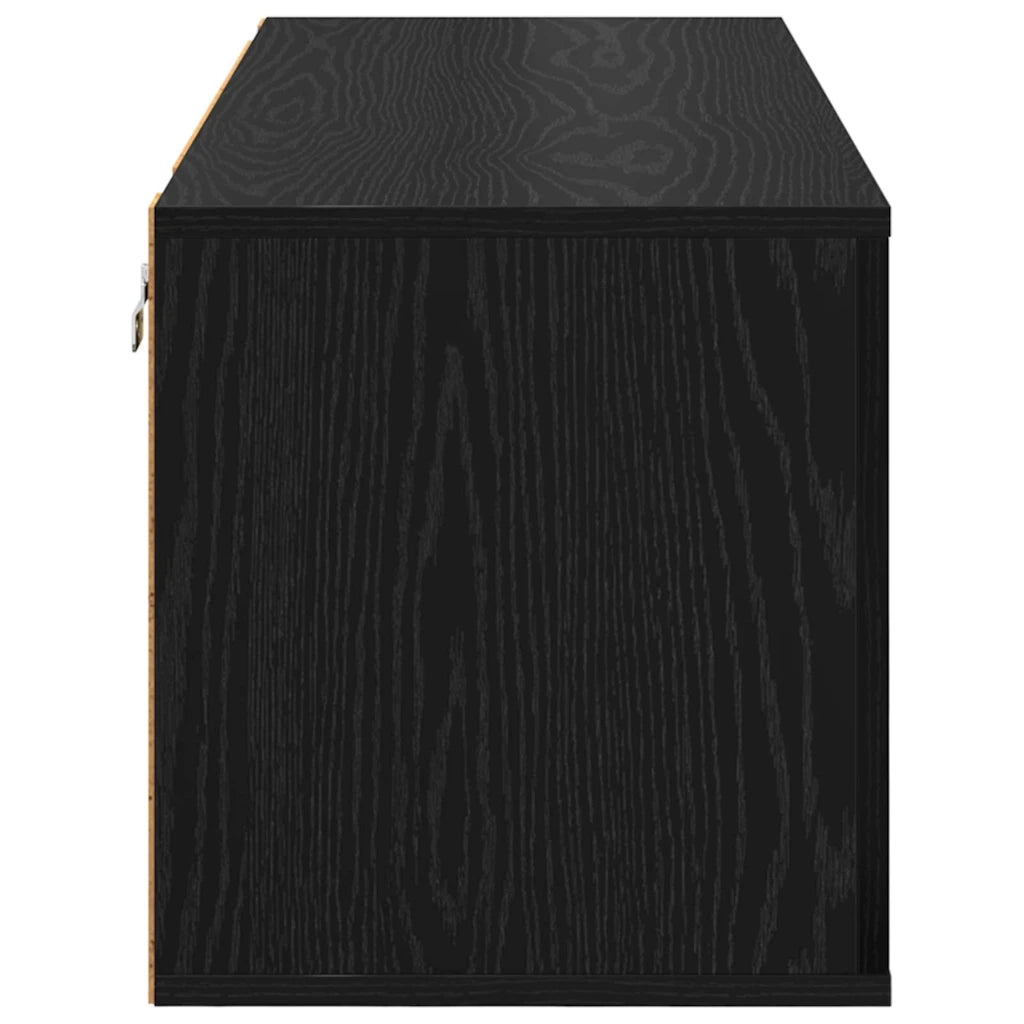 Mobile per scarpe con lo scaffale-Scarpiera Rovere nero 100 x 35 x 38 cm