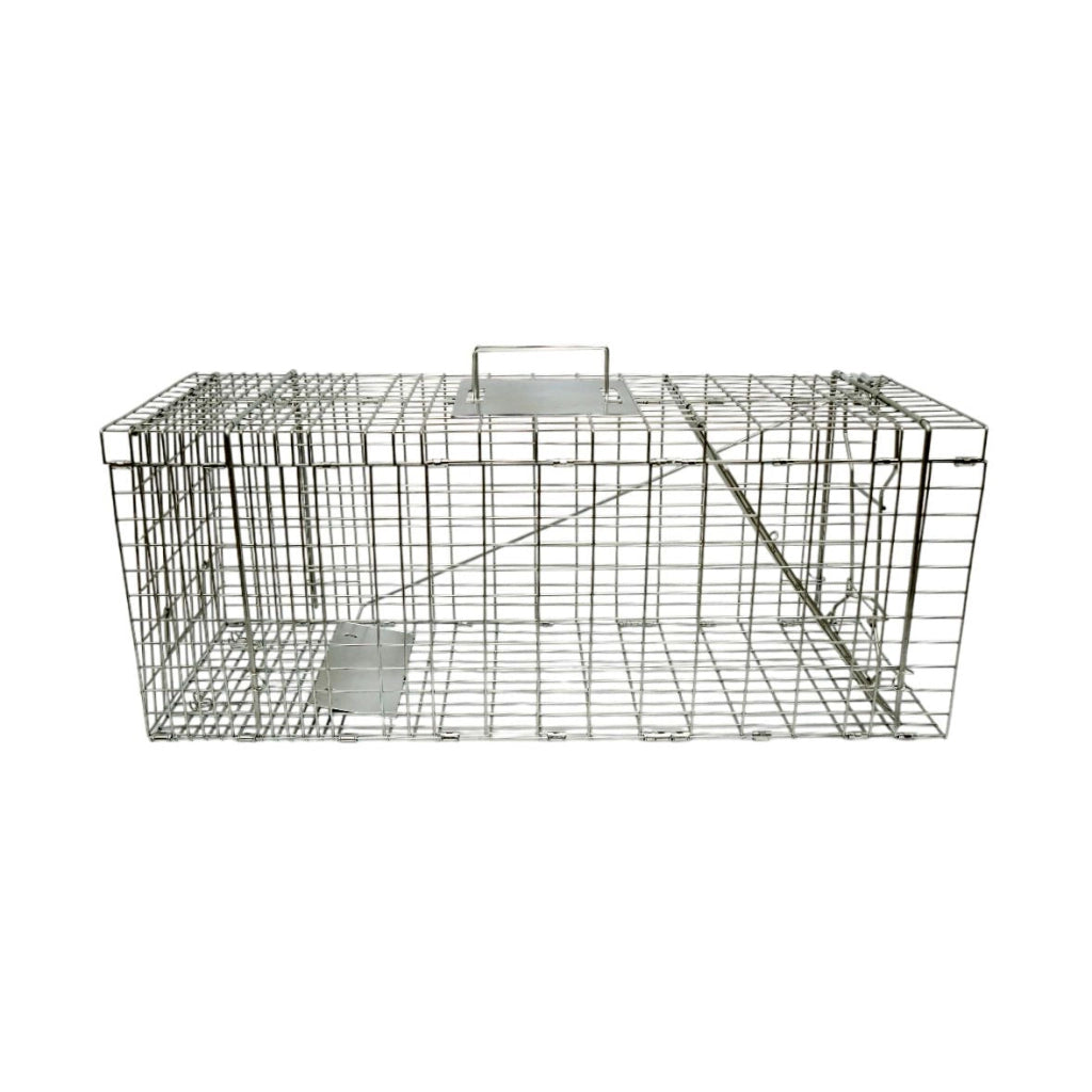 Trappola per animali selvatici tipo gabbia, robusta in metallo, 78 x 30 x 32 cm.