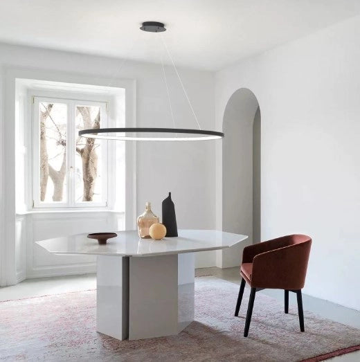 OSLO-120 N Sospensione nero opaco led integrato 68W dimmerabile SDD 2800 - 5000k SDD diametro 120cm