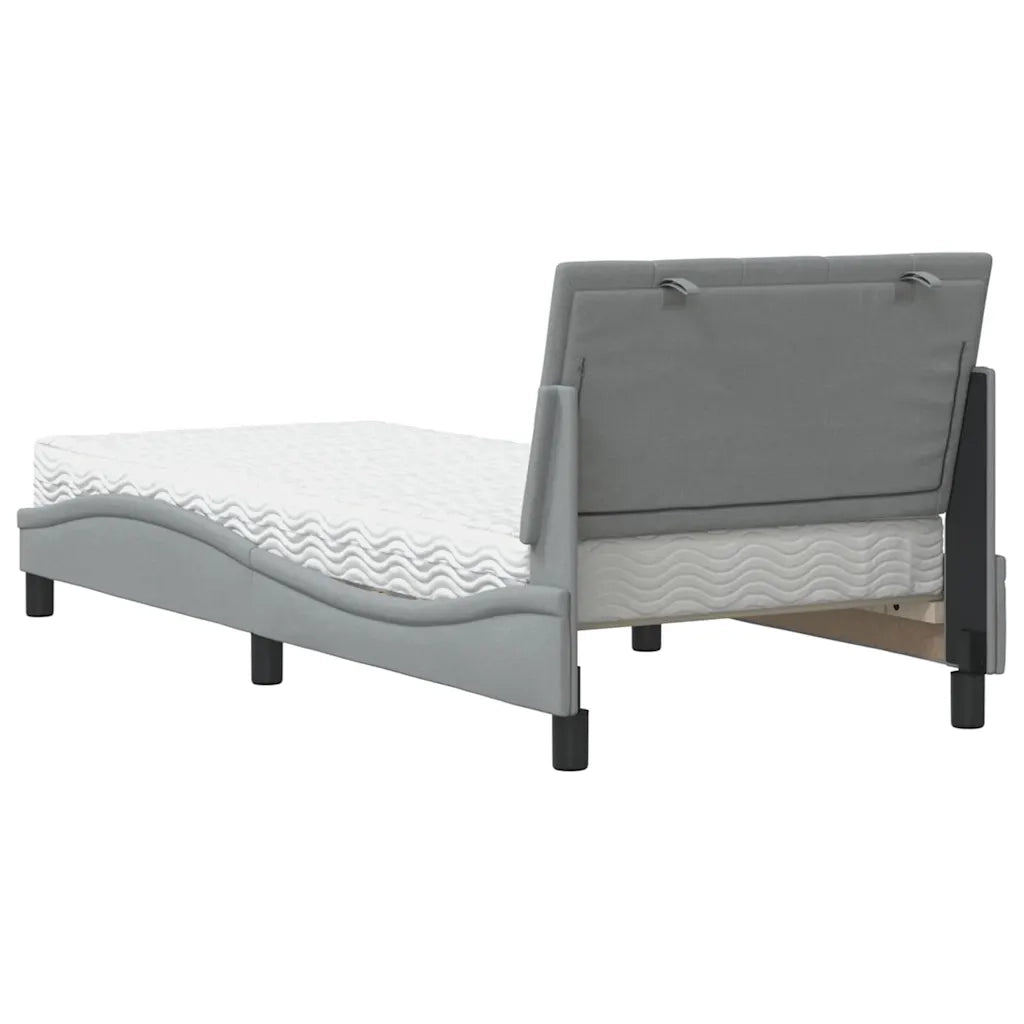 Letto con Materasso Hanko Grigio Chiaro 90x200 cm in Tessuto 3310503