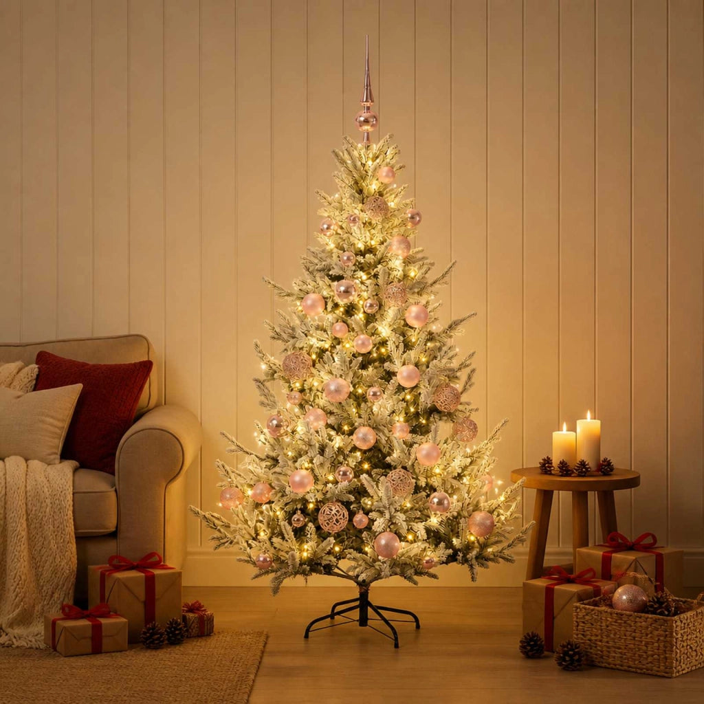 Albero di Natale artificiale con palline 150 cm 150 LED 3465784