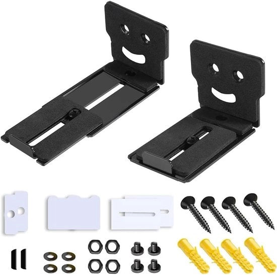 Supporto per soundbar, antiscivolo per altoparlanti, sostenimento fino a 25KG, regolazione di profondità 8-13cm, nero.