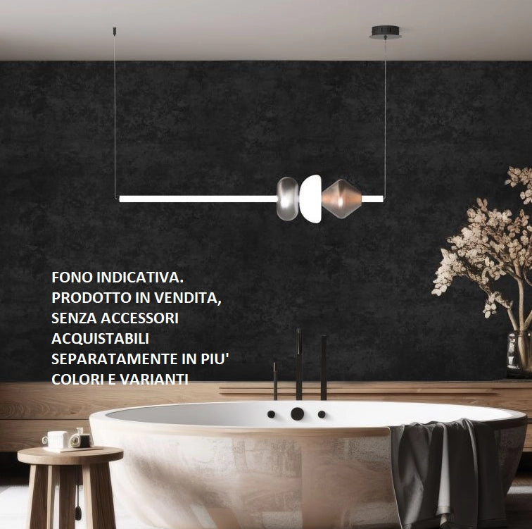 KIRA-SL Sospensione 1 luce led dimmerabile SDD 2800 - 5000 60W lumen3950 struttura nero diffusore bianco