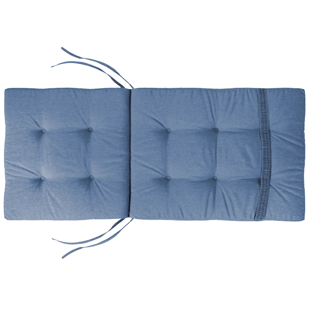 Set di 2 cuscini per sedute e schienale da esterno con lacci blu stile elegante giardino