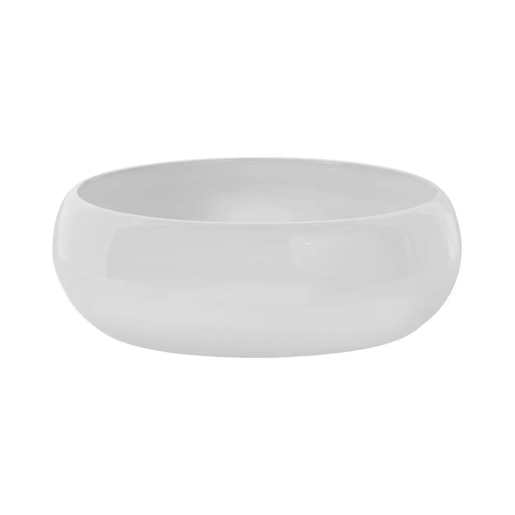 Set ICON bianco: mobile sottolavabo 60cm + lavabo da appoggio rotondo bianco + specchio LED ovale verticale + colonna