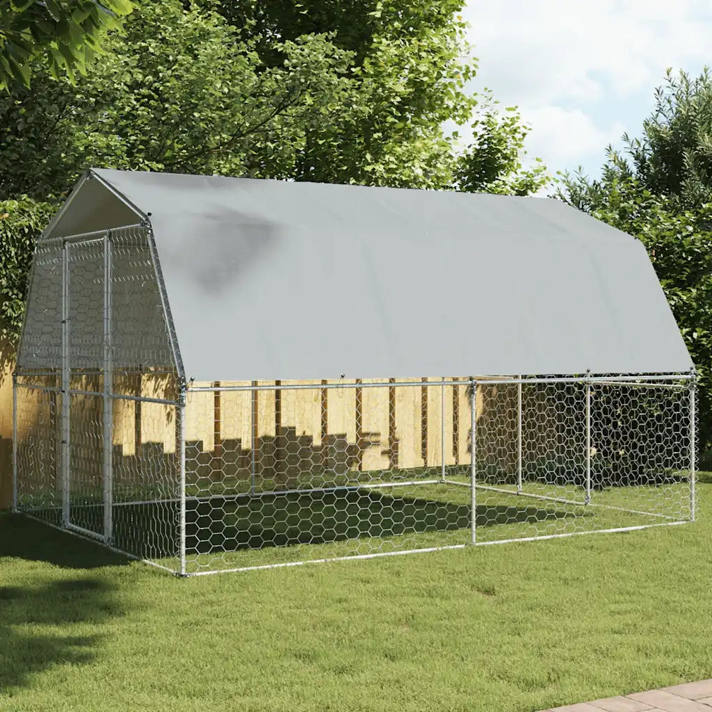 Box per Cani con Tetto e Anta Argento in Acciaio Zincato CFW7963775