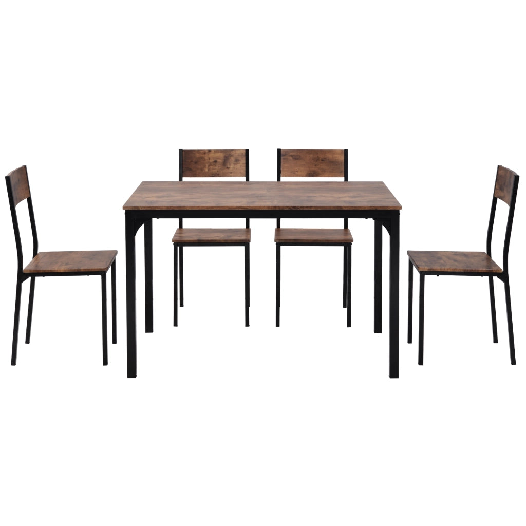 Set Tavolo da Pranzo con 4 Sedie ¨C Xylo ¨C Legno Vintage Marrone