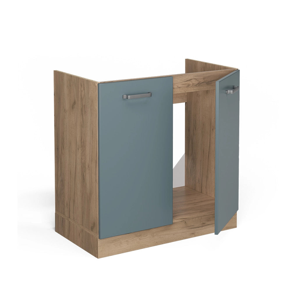 Vicco Mobile lavello cucina Grigio-blu 80 cm , PL Rovere