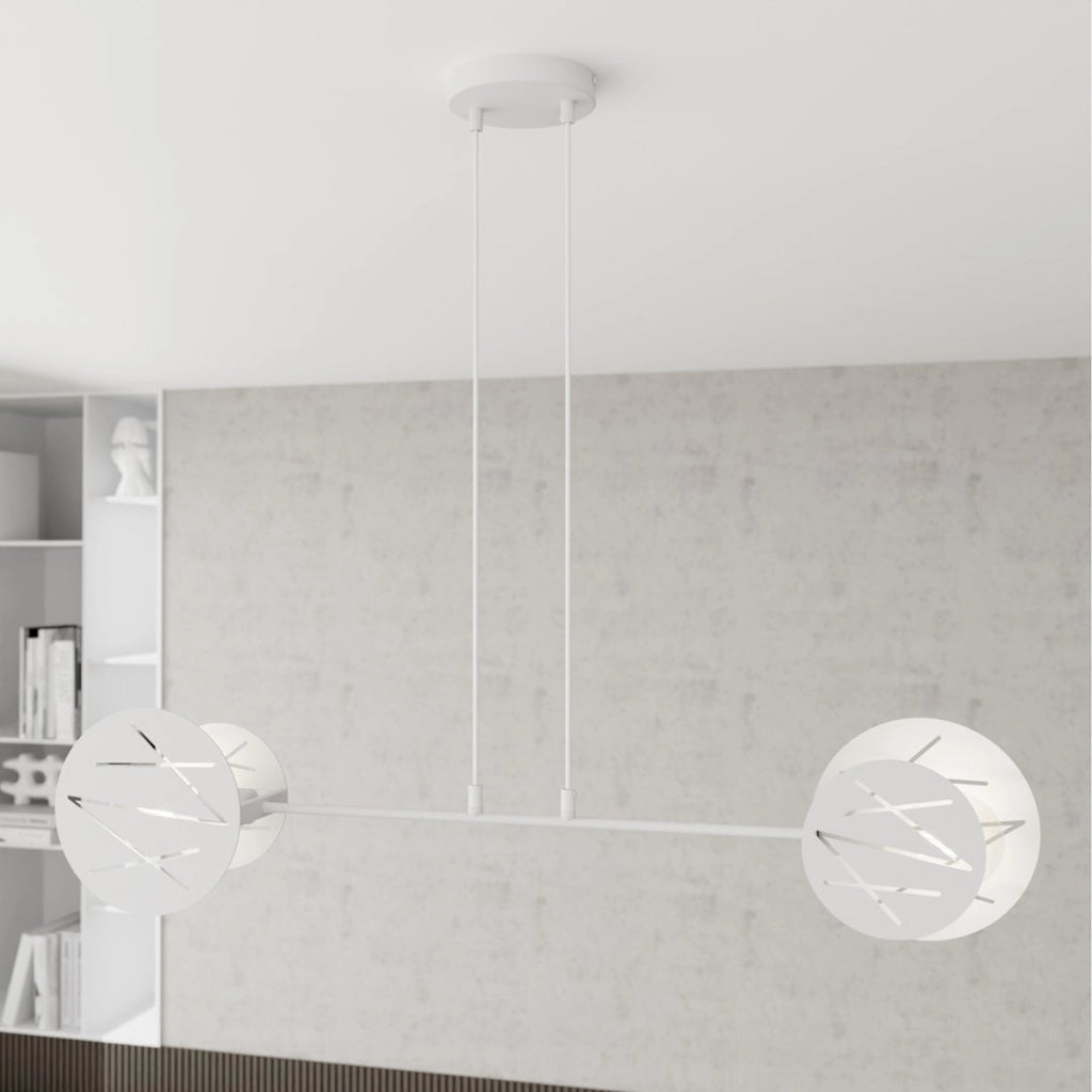 Lampada a sospensione Xotic in acciaio bianco opaco