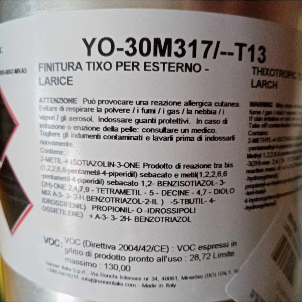 Renner aquaris yo m317 1kg finitura professionale opaca colore larice per esterni ed interni