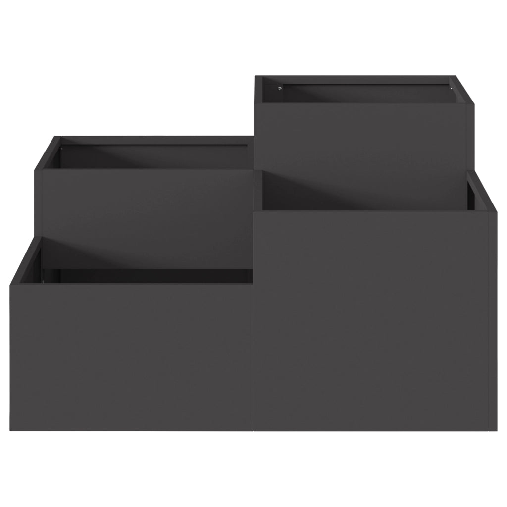 Fioriera da Giardino 80x80x48 cm Acciaio Nero
