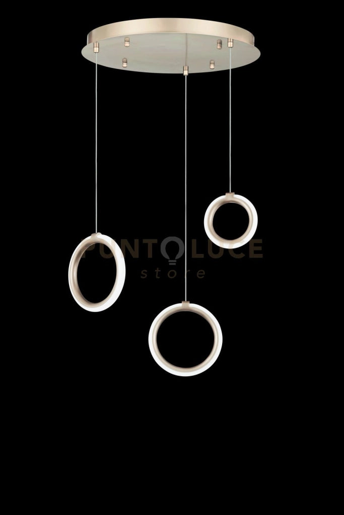 SOSPENSIONE 3 LUCI PINTA ORO LED 3000K 1470LM 25W DIMMERABILE SENZA VETRO DIMMERABILE