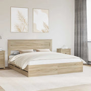 Struttura del letto con cassetto Rovere Sonoma 200 x 200 cm