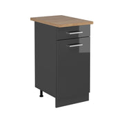 Mobiletto base per cucina R-Line Antracite lucido/Antracite 40 cm, PL Rovere Vicco
