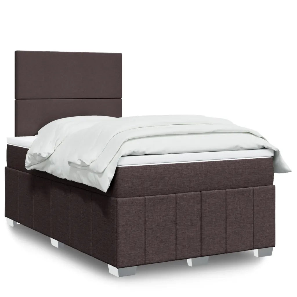 Giroletto a Molle con Materasso Marrone Scuro 120x200cm Tessuto 3293931